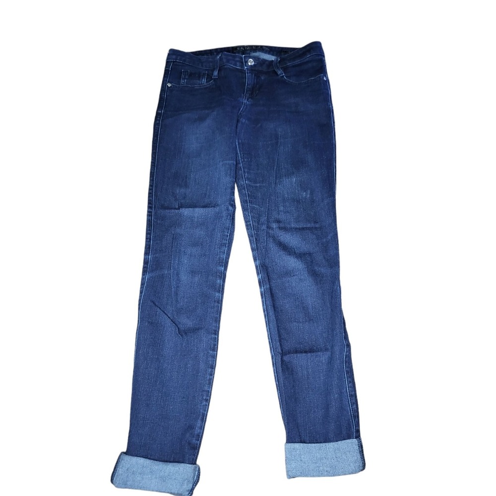 Guess By Mauricio Cropped Jeans Women Sz 28 Power Skinny Cuffed Blue Denim Work